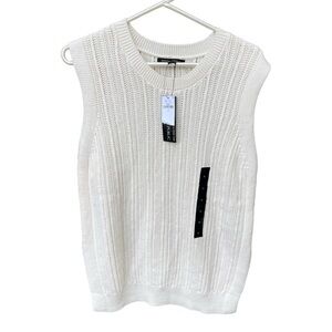 Banana Republic Wm’s Open Stitch Tank NWT In White Sz M